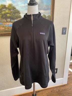 Patagonia Black Half-Zip Pullover with Chest Logo